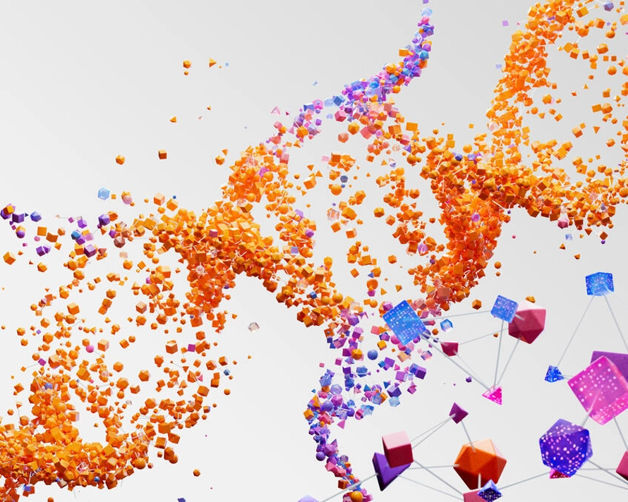 Imagem científica de ADN e Dados